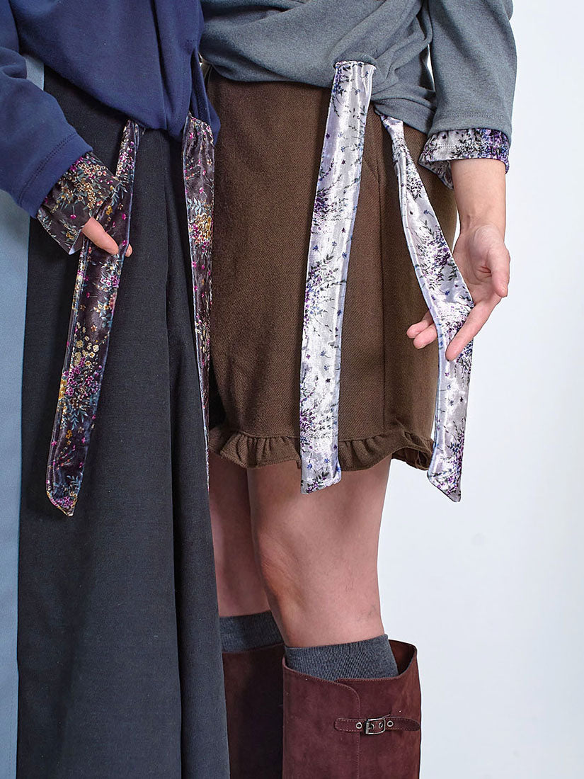 Floral Printed Velvet Patchwork Top (2 Colours)