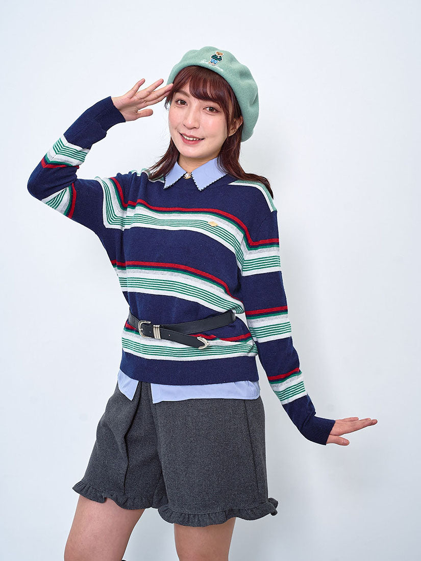 Contrast Stitched Collar Blouse (2 Colours)