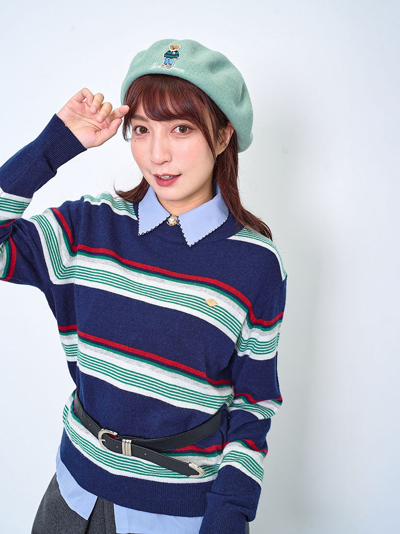 Contrast Stitched Collar Blouse (2 Colours)