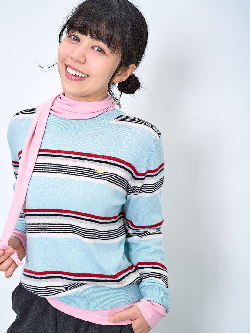 Mini Badge Striped Sweater (2 Colours)