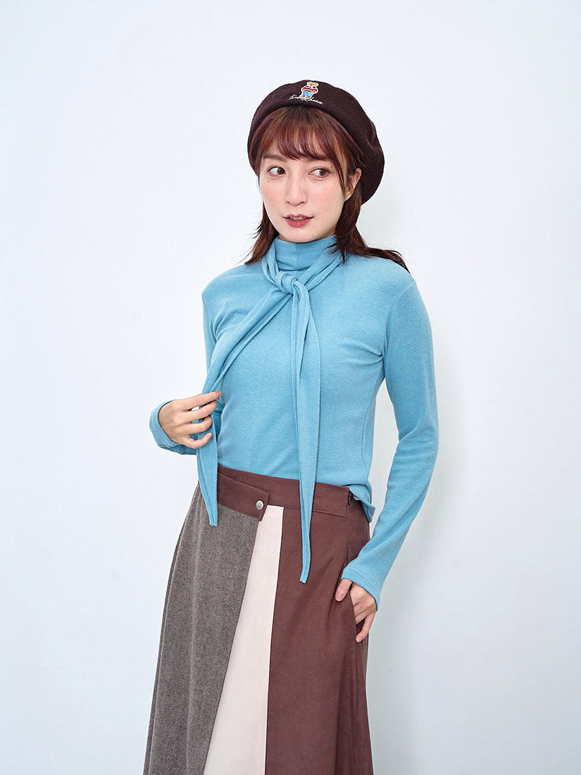 Tie Neck Basic Top (2 Colours)