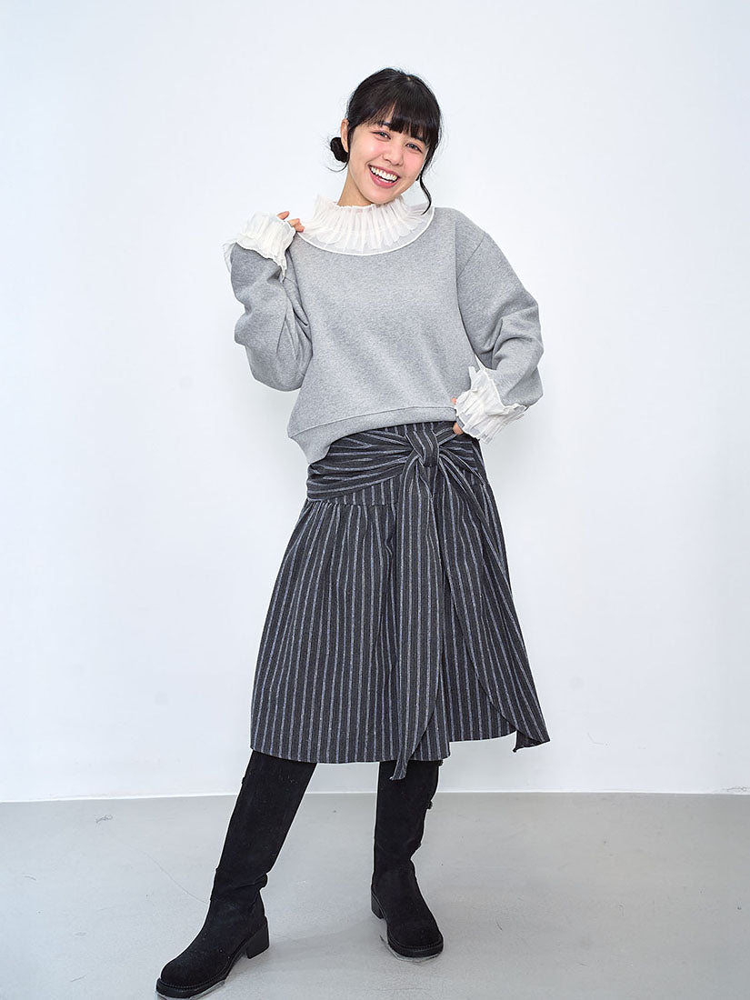 Bow Detailed Striped Skirt (2 Colours)