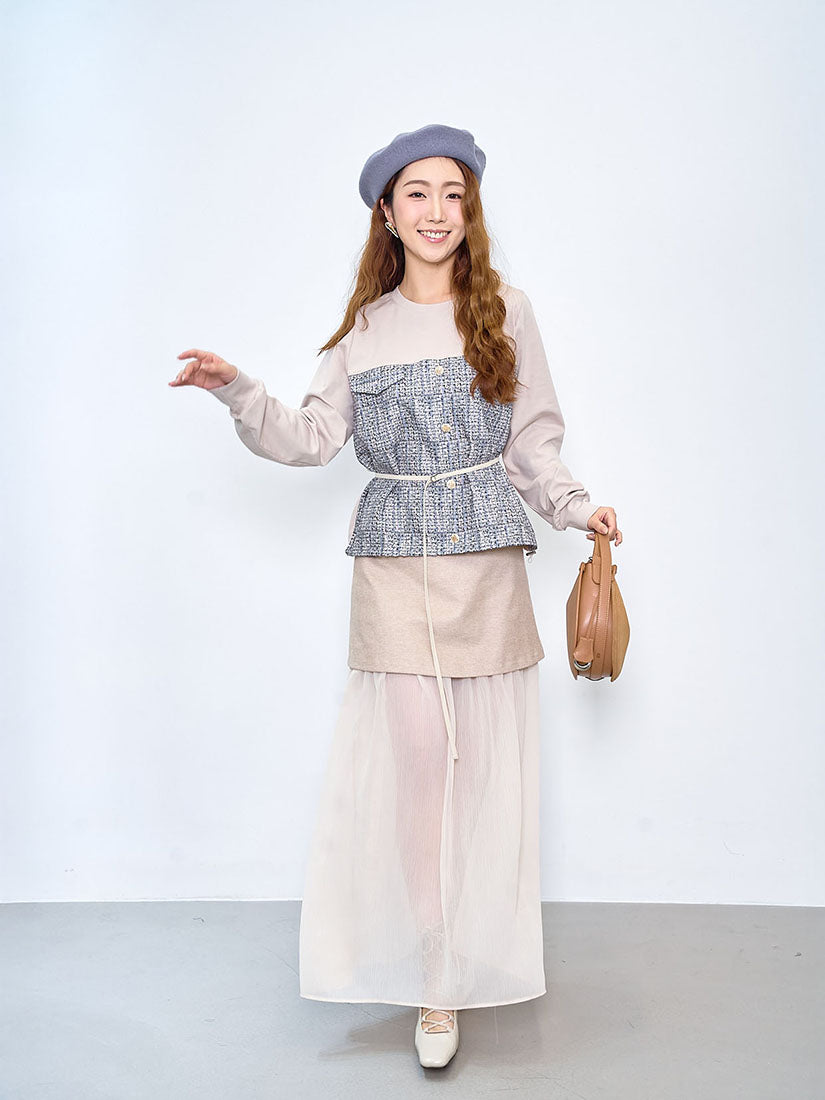 Tweed Printed Panel Top (2 Colours)