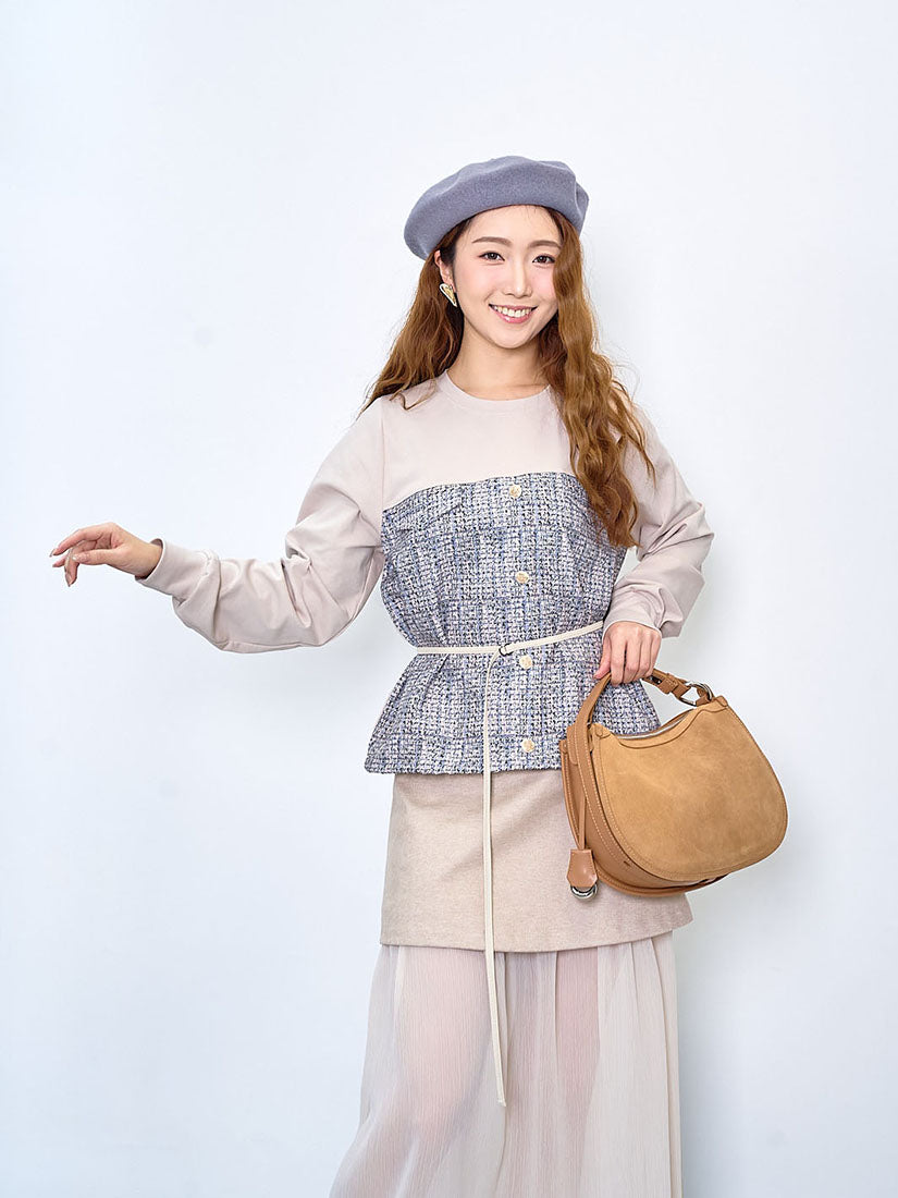 Tweed Printed Panel Top (2 Colours)