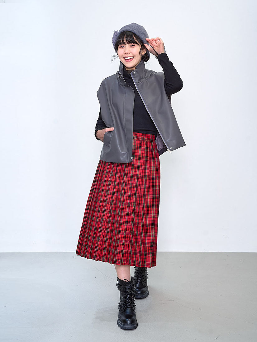 Checker Pleated Skirt (2 Colours)