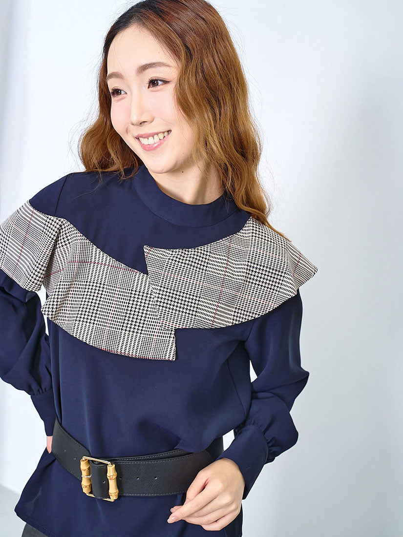 Plaid Printed Ruffle Detailed Top (2 Colours)