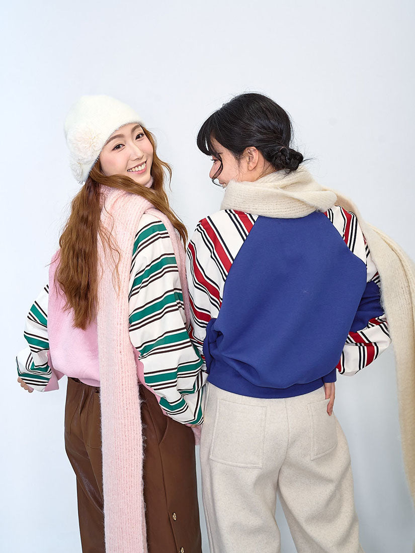 Striped Sleeve Sweatshirt (2 Colours)