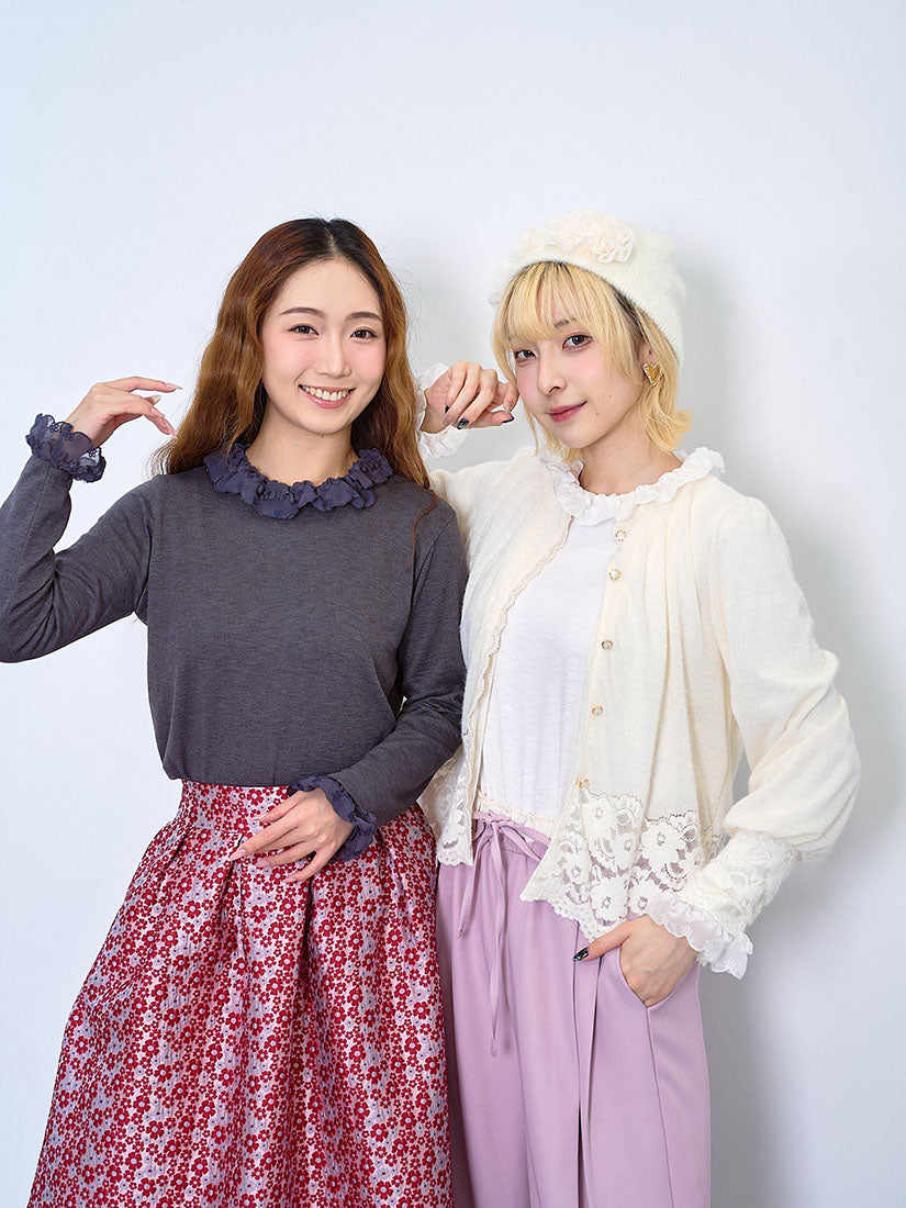 Chiffon Ruffle Neck Top (2 Colours)