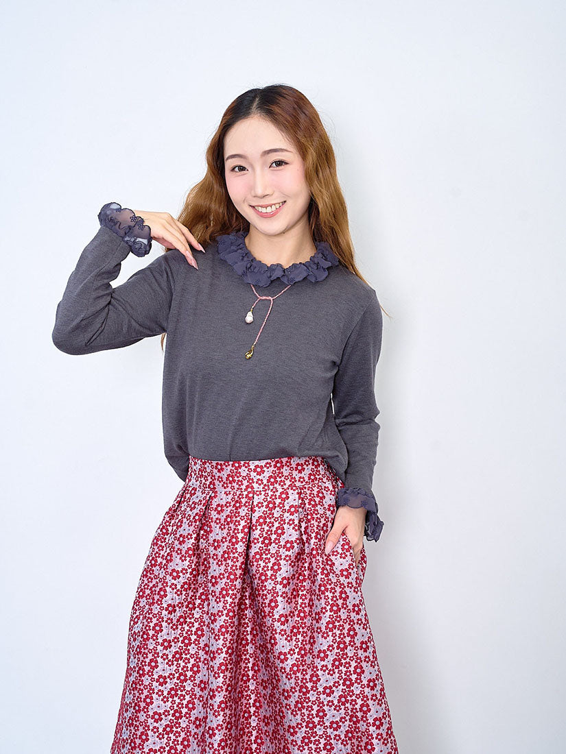 Chiffon Ruffle Neck Top (2 Colours)