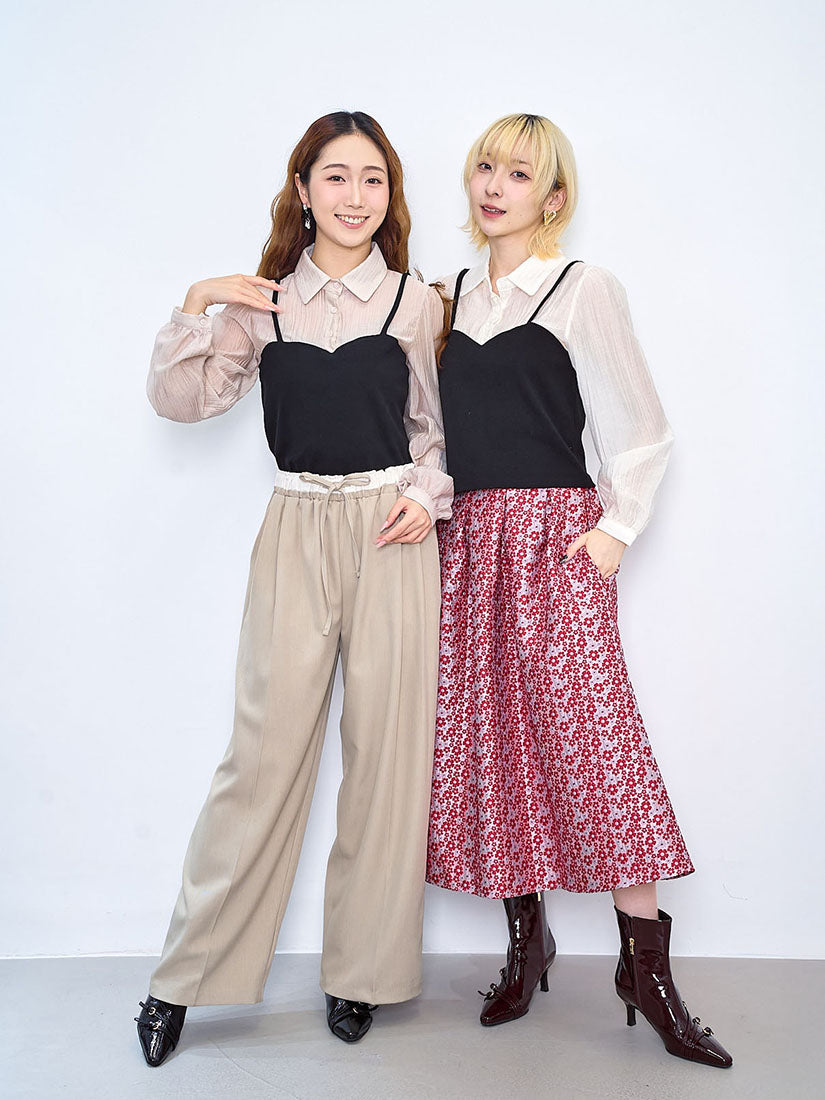 Sweetheart Neck Camisole Shirt (2 Colours)