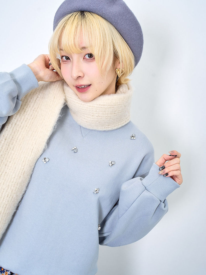 Rhinestone Embellished Sweatshirt (2 Colours)