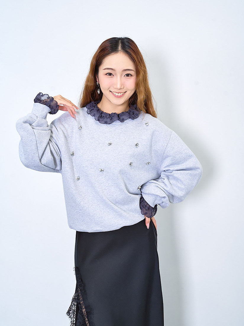 Rhinestone Embellished Sweatshirt (2 Colours)