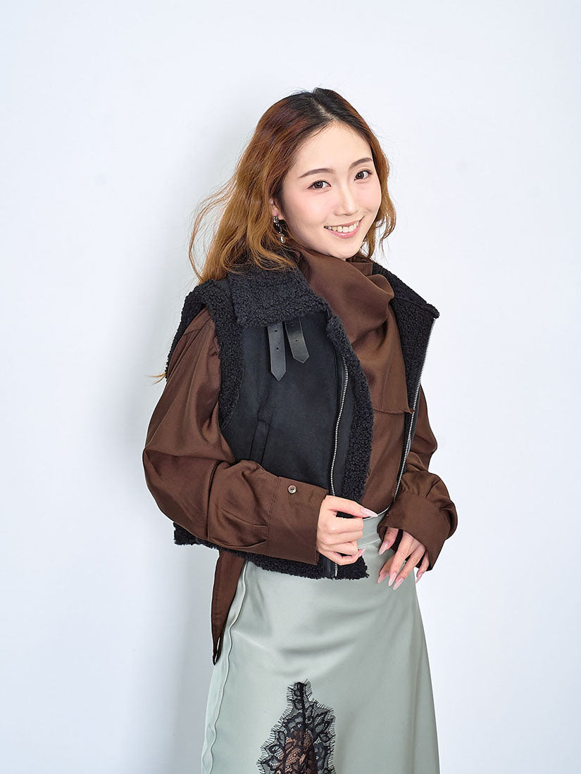 Turtle Neck Silky Blouse With Scarf (2 Colours)