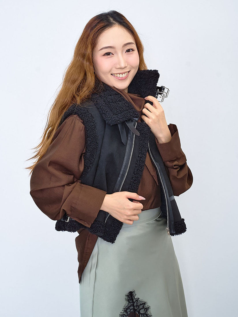 Turtle Neck Silky Blouse With Scarf (2 Colours)