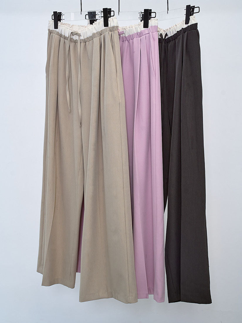 Contrast Drawstring Waistband Pants (3 Colours)