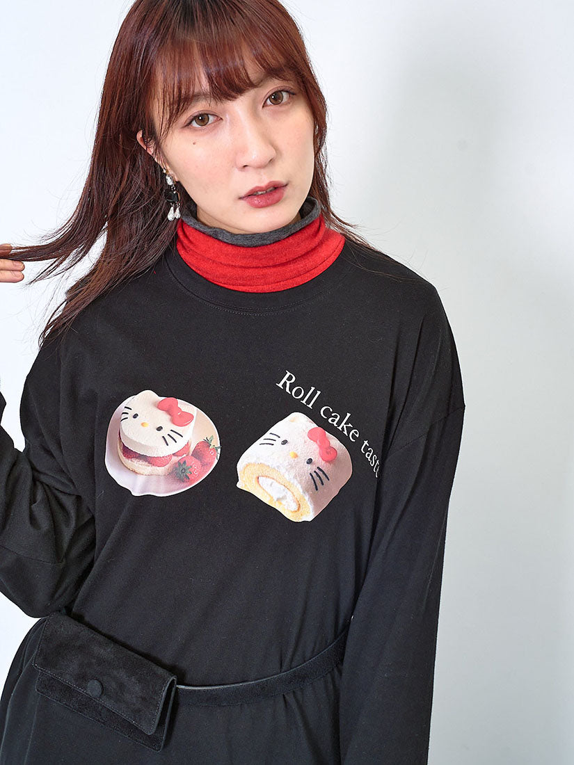 Kitty Cake Print Oversize Tee (2 Colours)