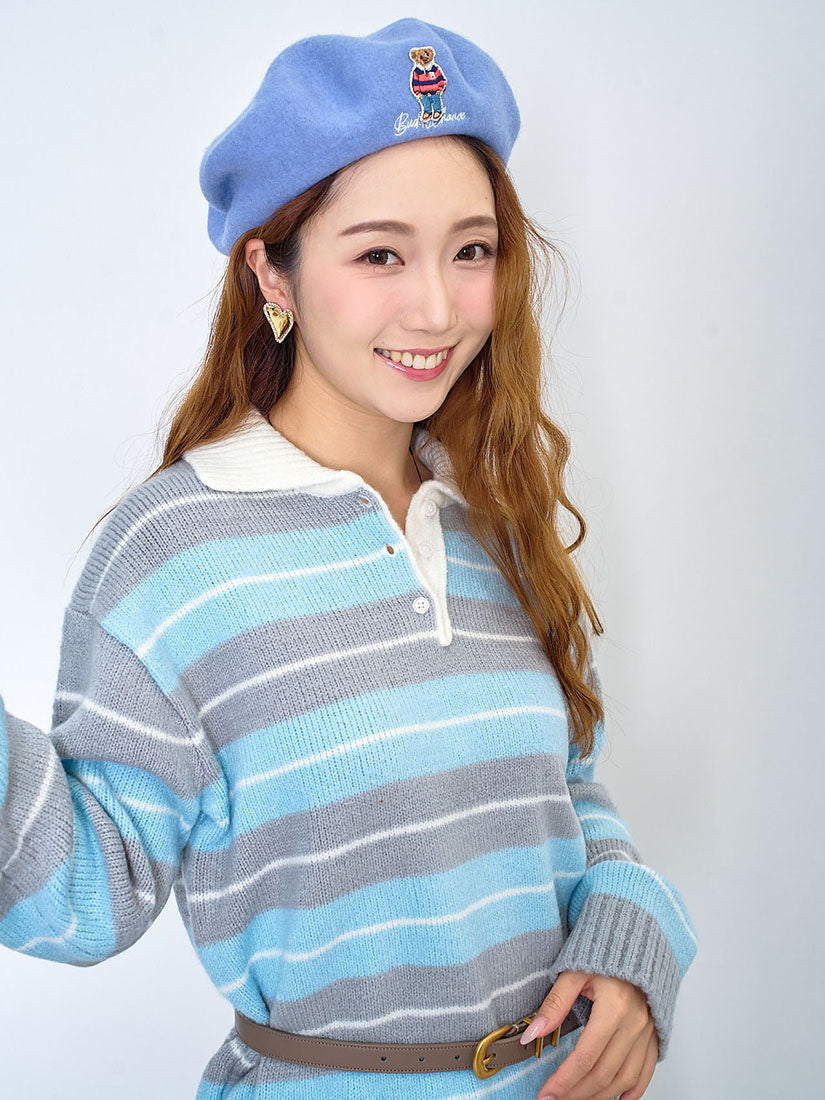 Polo Neck Striped Sweater (2 Colours)
