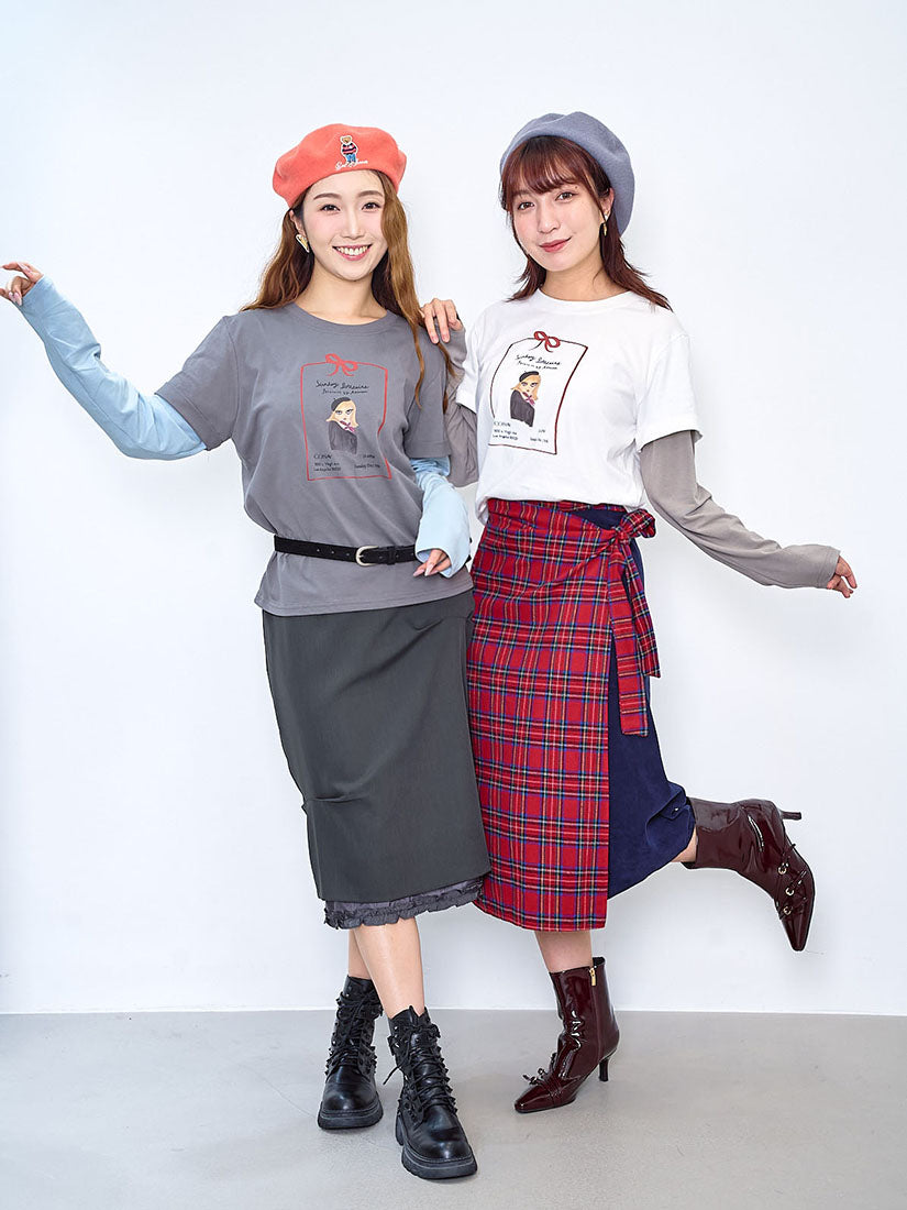 Front Printed Double Sleeve Tee (2 Colours)