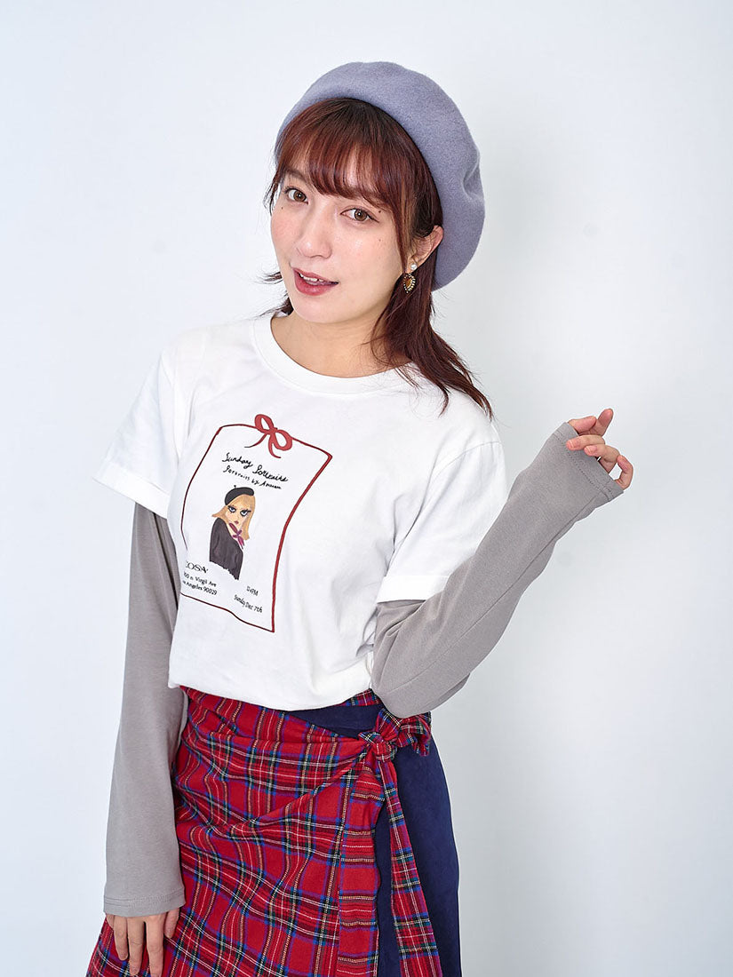 Front Printed Double Sleeve Tee (2 Colours)