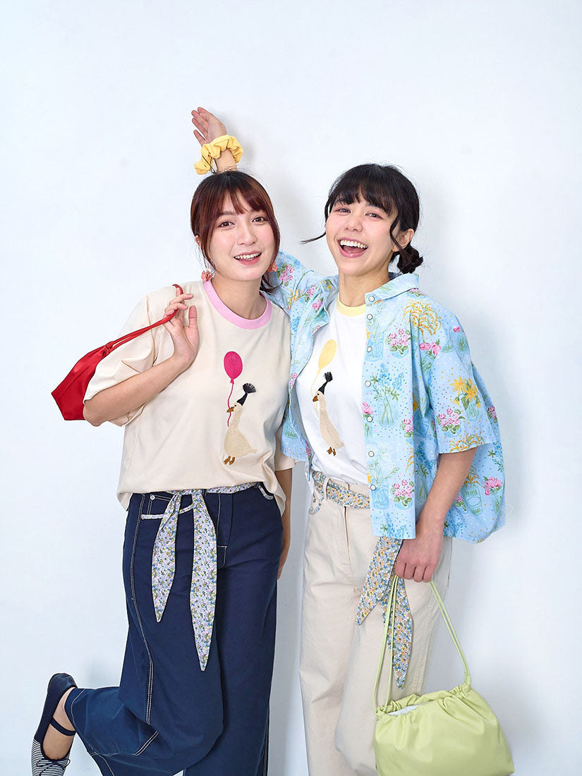 Balloon And Goose Embroidered Tee (2 Colours)