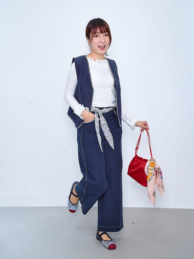 Floral Perforated Embroidered Vest