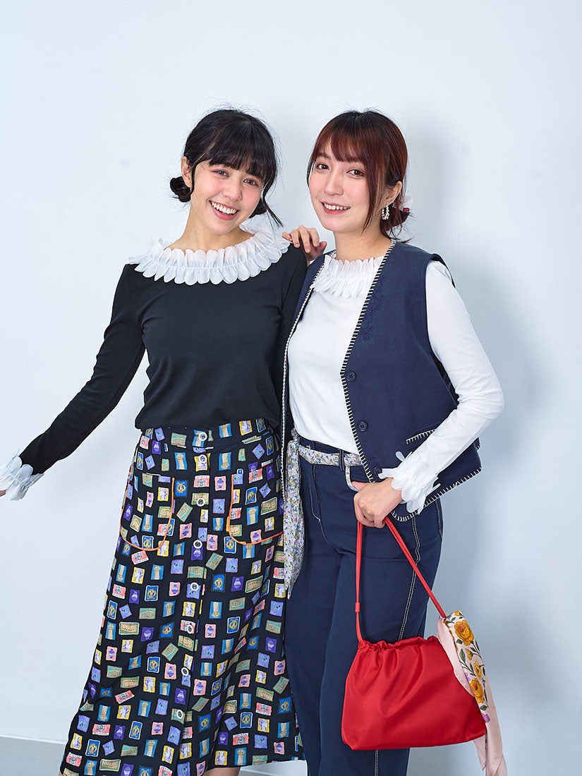 Chiffon Petals Ruffle Neck Top (2 Colours)