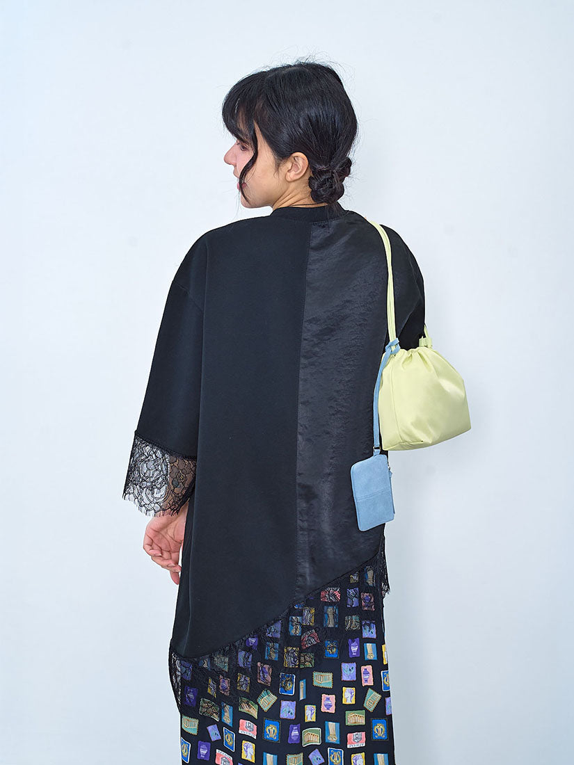 Asymmetric Lace Trim Hem Top (2 Colours)