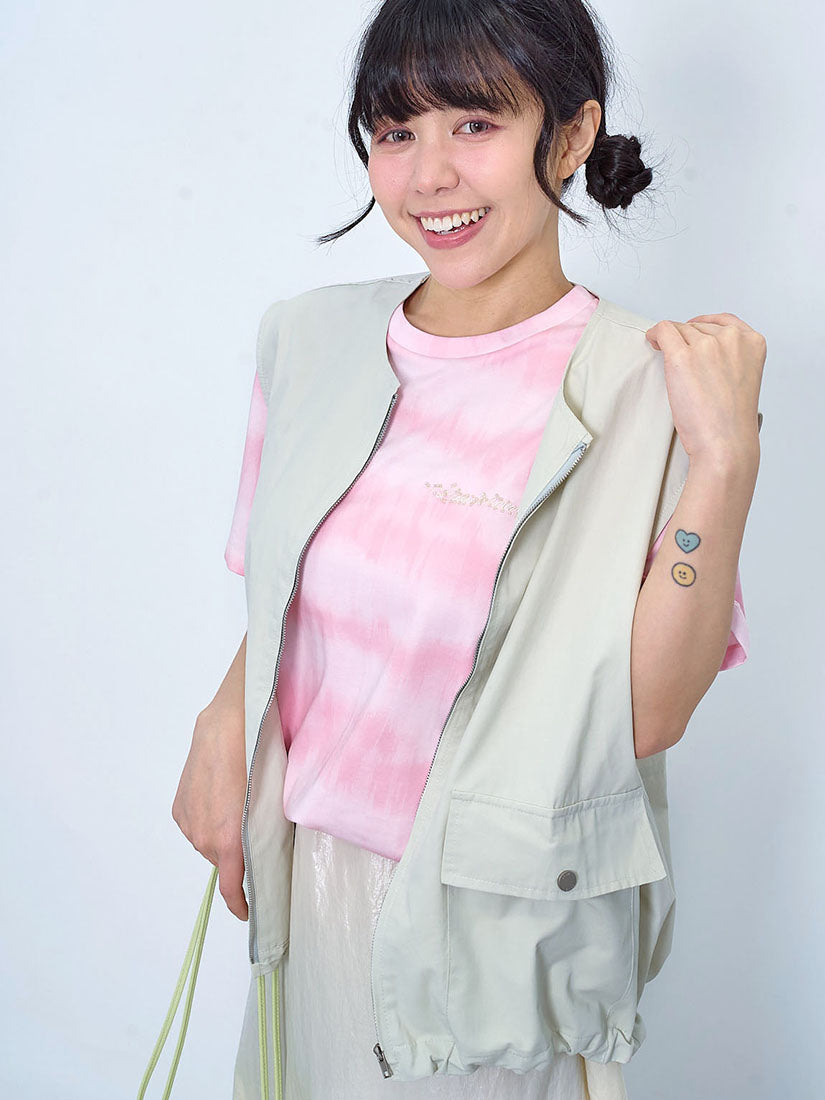 Drawstring Waist Zip Up Vest Jacket (2 Colours)