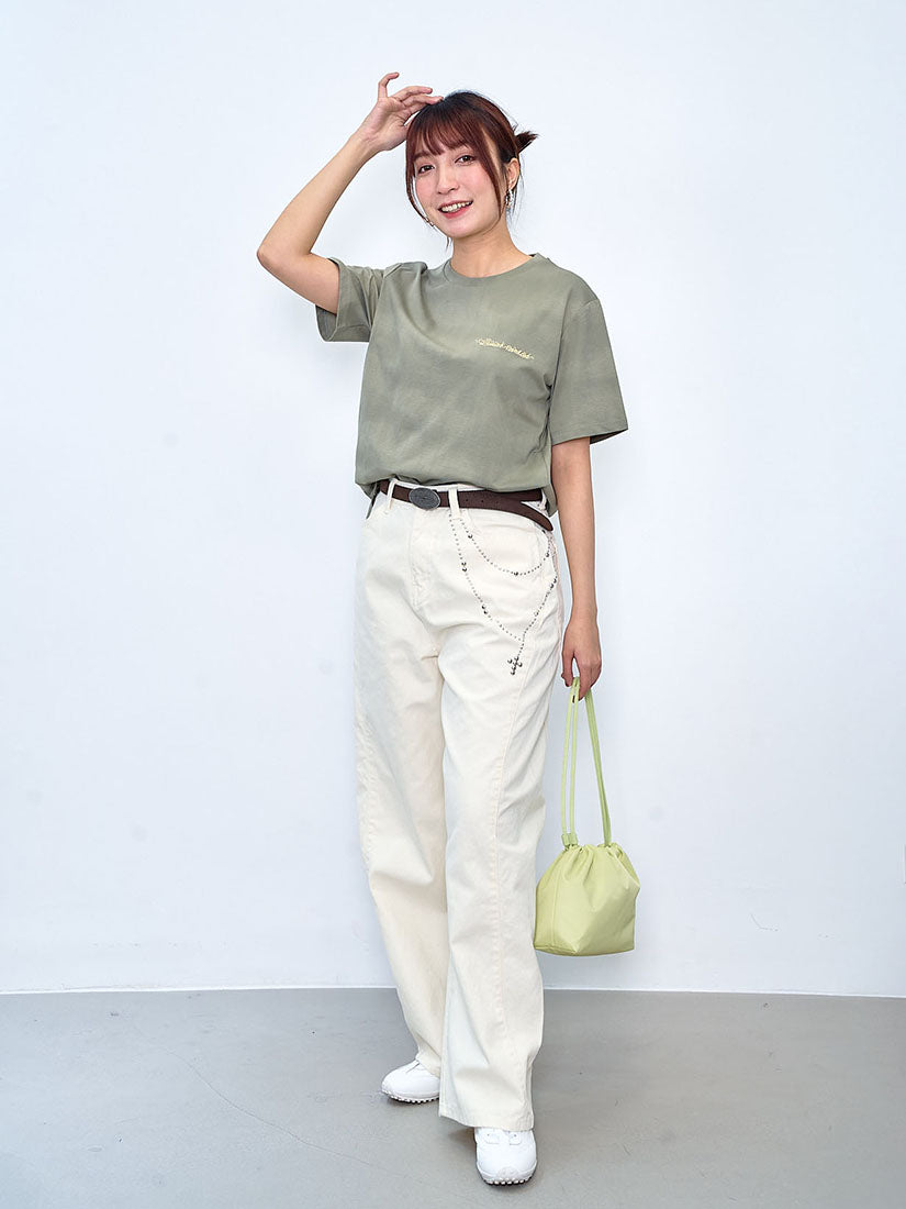 Studs Curve Leg Pants (2 Colours)