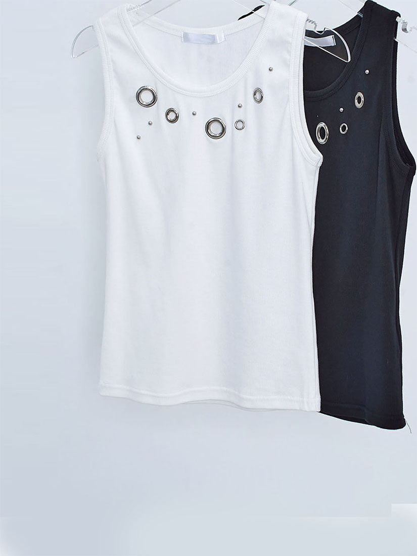 Eyelet Tank Top (2 Colours)