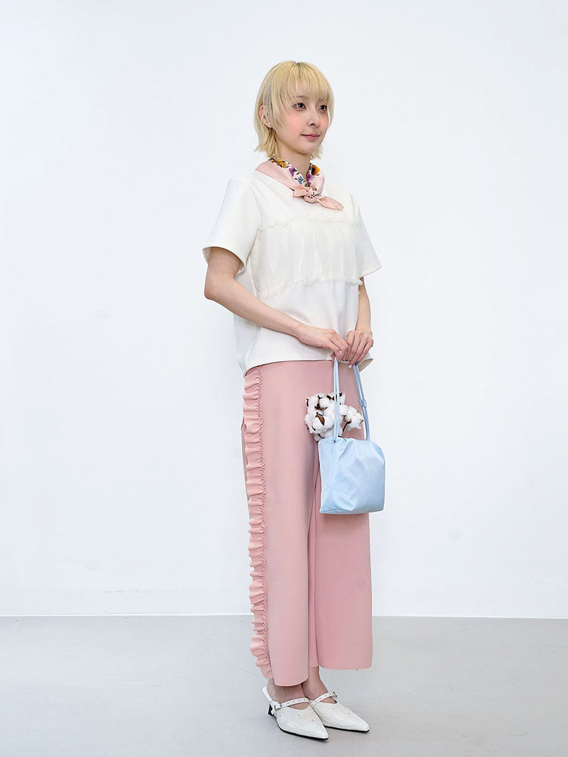 Ruffle Mesh Panel Top (2 Colours)