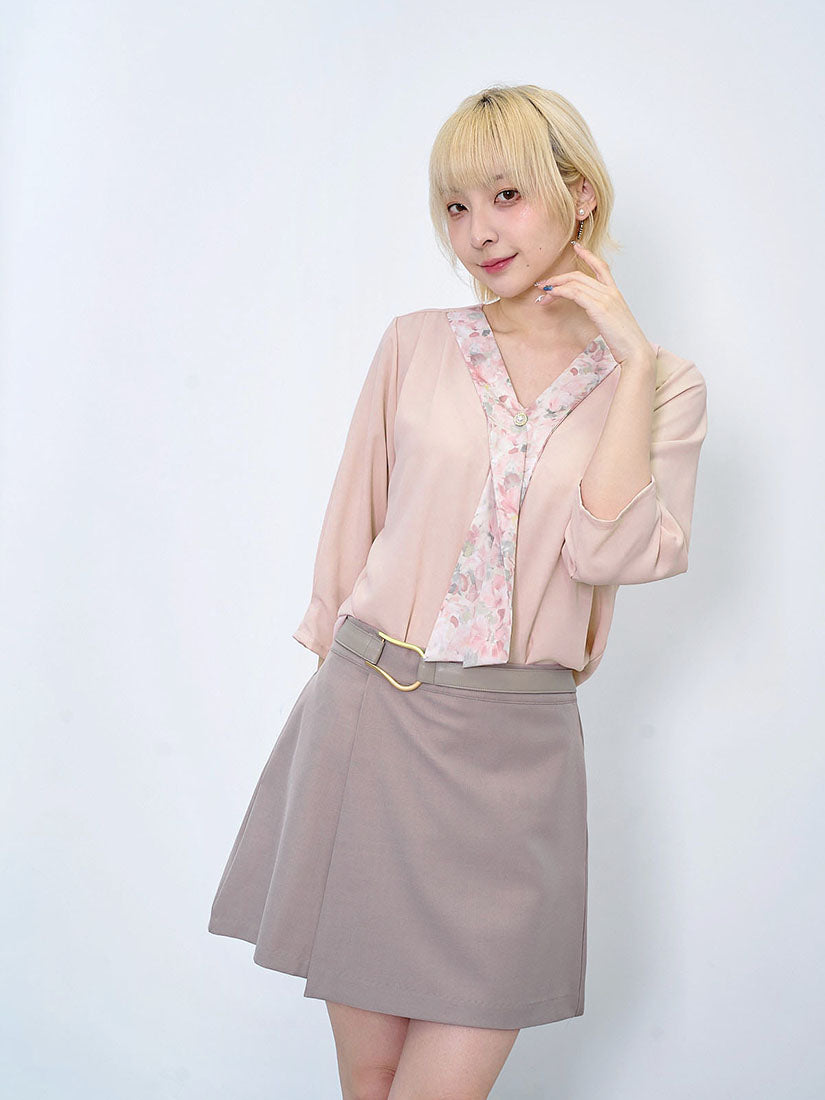 Floral Scarf Neck Top (2 Colours)