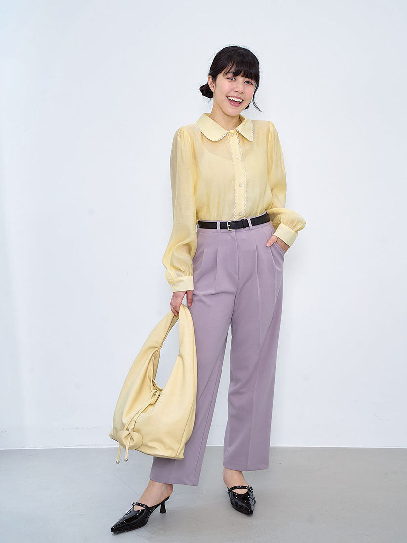 Scallop Lace Edge Blouse (2 Colours)
