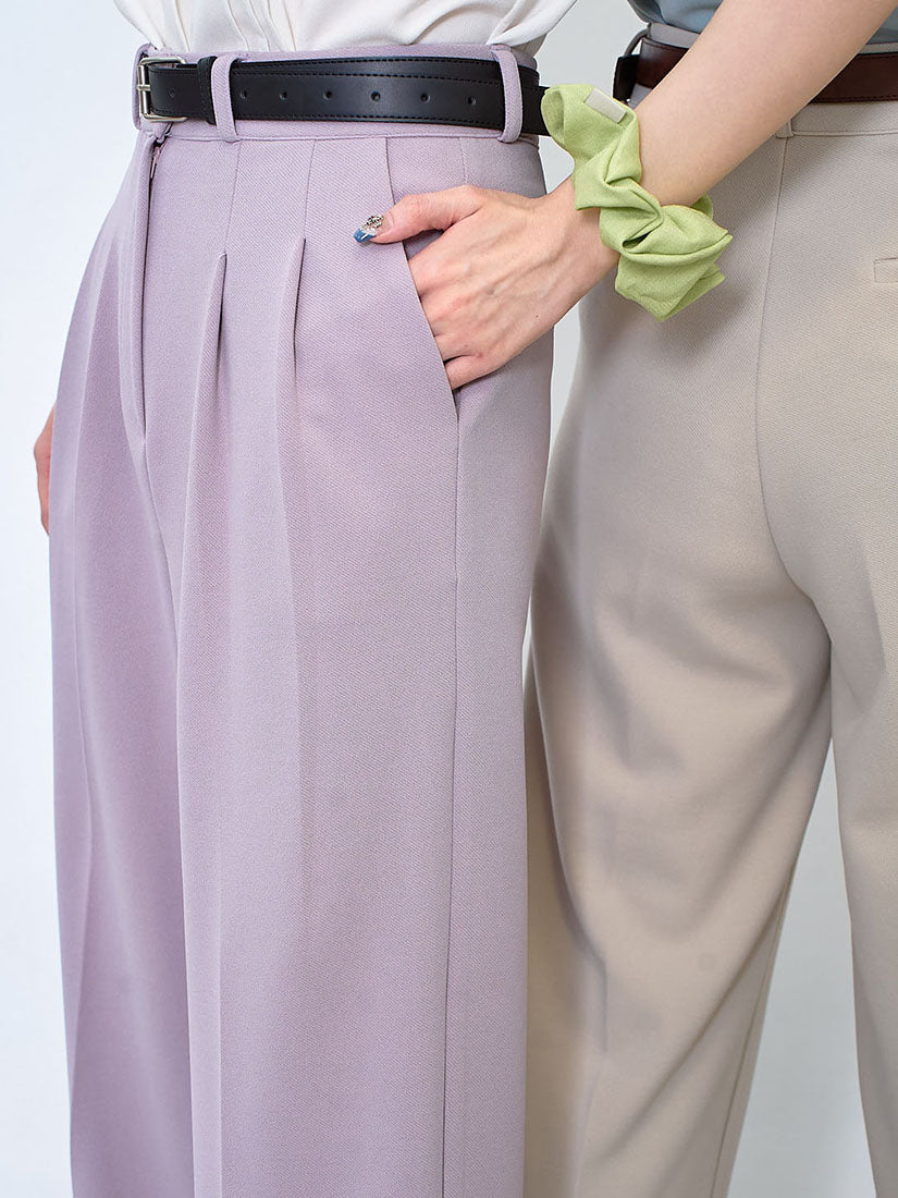 Belted Pleated Pants (2 Colours)