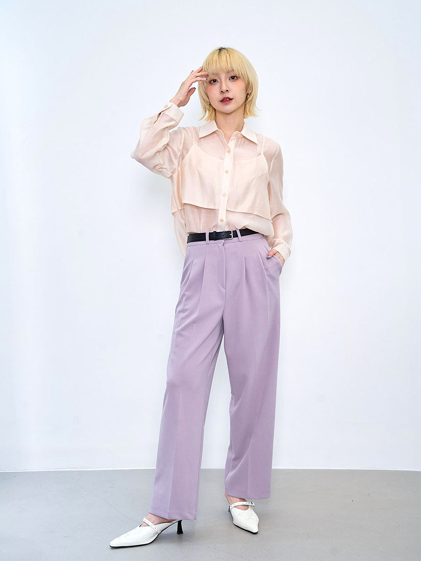 Belted Pleated Pants (2 Colours)