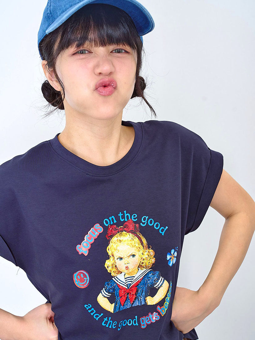 Sulking Girl Printed Tee (2 Colours)