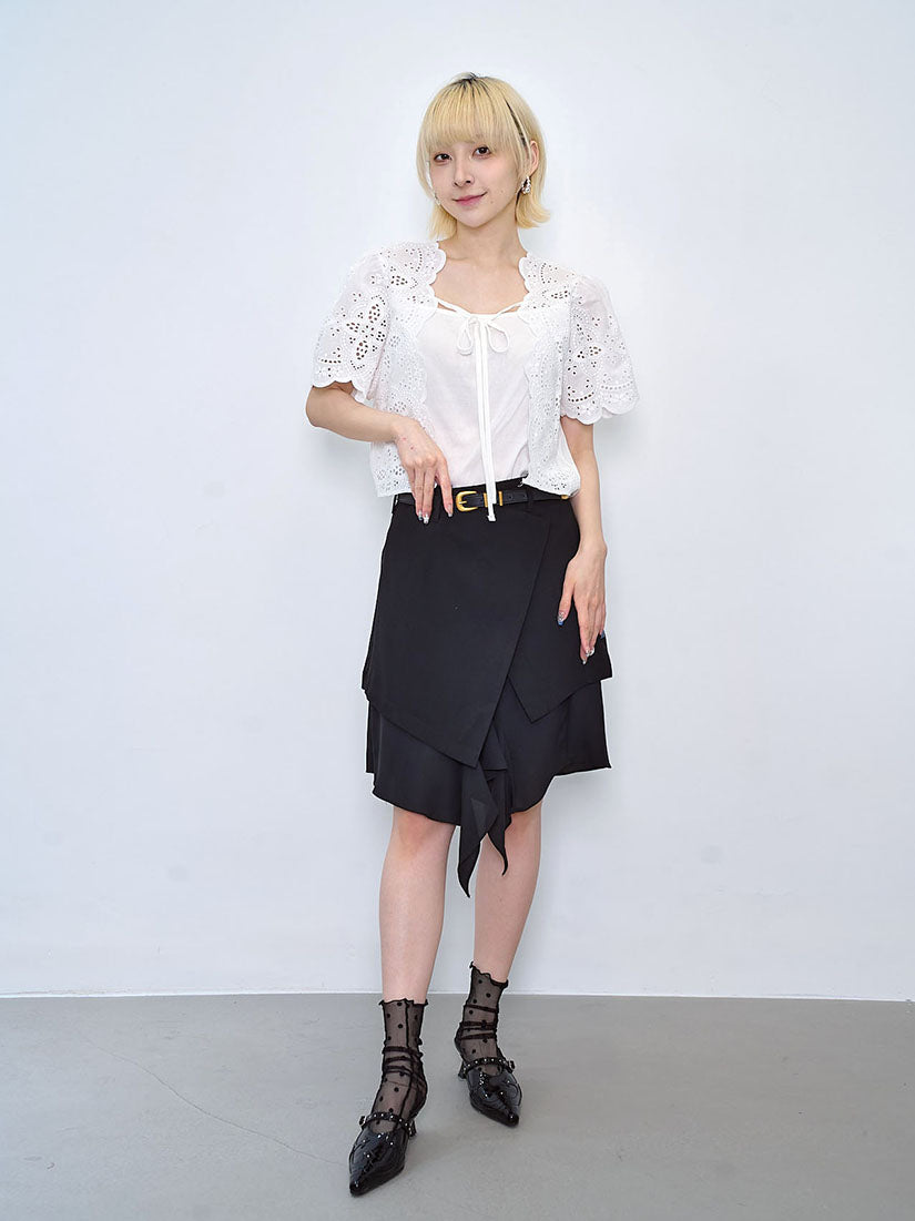 Embroidered Perforated Outer Top (2 Colours)
