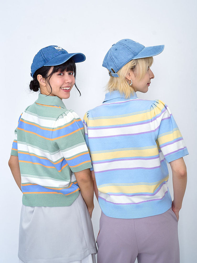 Striped Polo Neck Sweater (2 Colours)