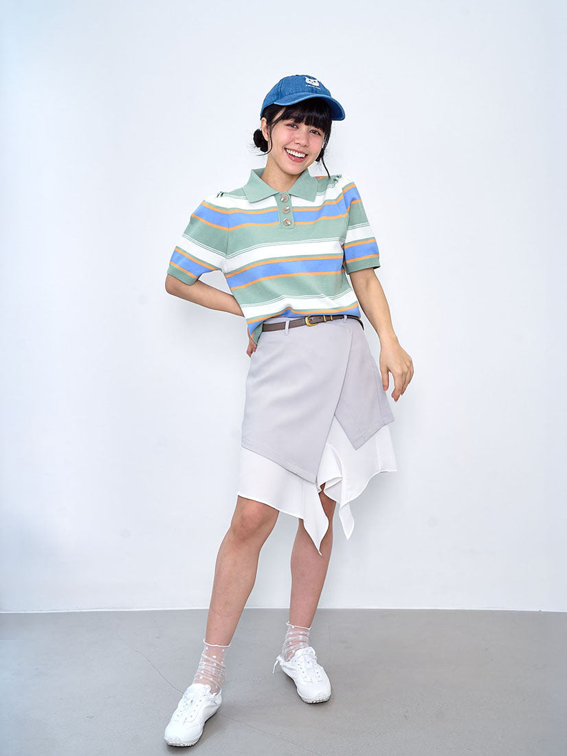 Asymmetric Chiffon Layered Wrap Skirt (2 Colours)