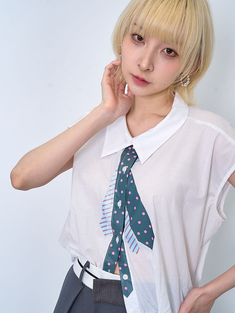 Tie Printed Vest Shirt (2 Colours)