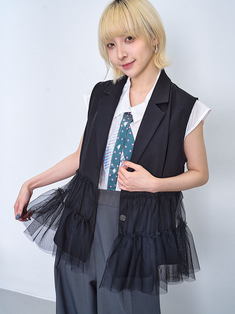 Tie Printed Vest Shirt (2 Colours)