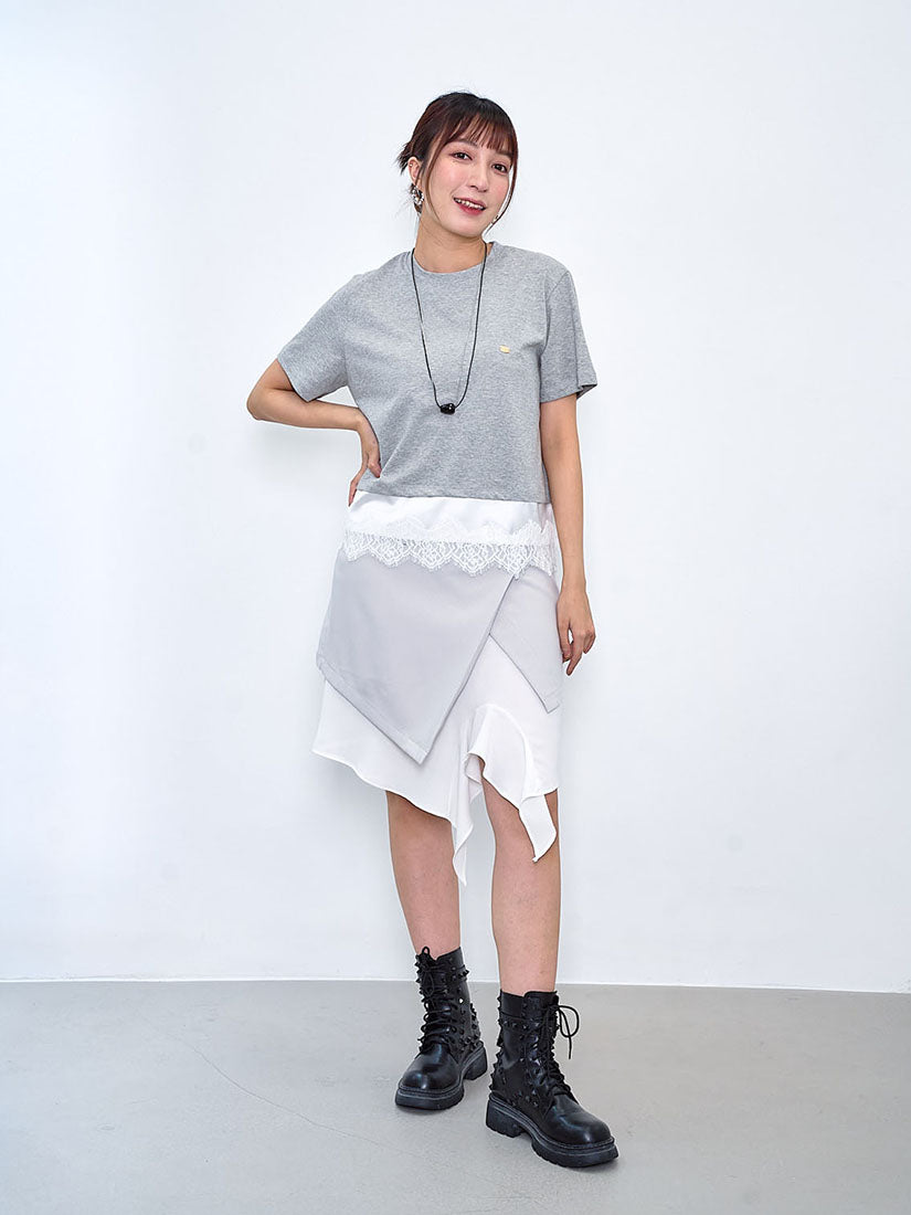 Asymmetric Chiffon Layered Wrap Skirt (2 Colours)