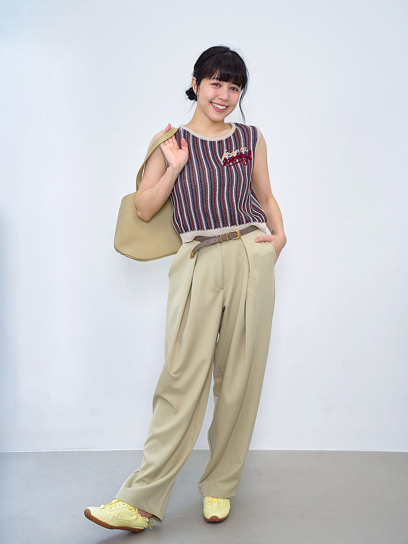 'Keep On Moving' Striped Knitted Vest (2 Colours)