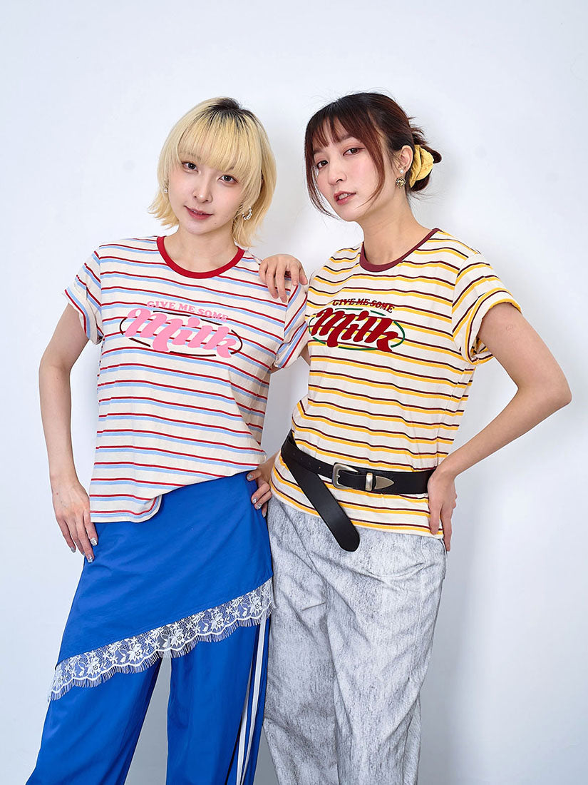 'Milk' Striped Tee (2 Colours)