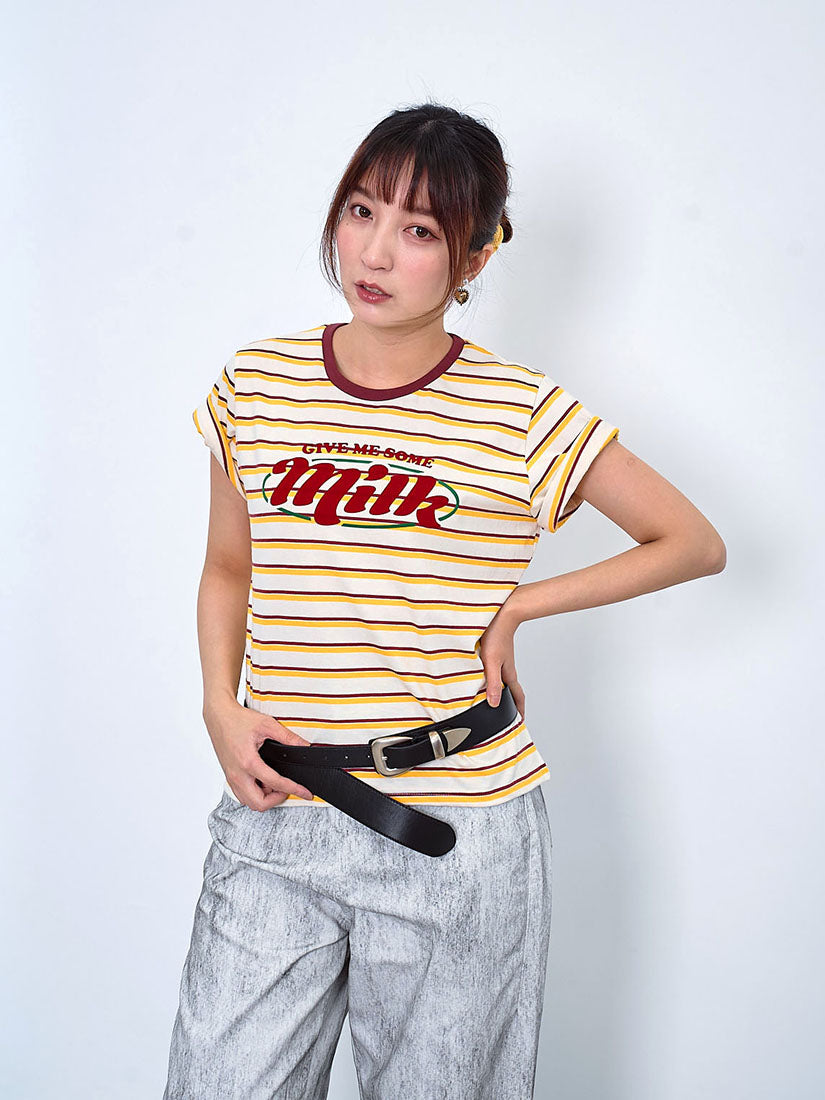 'Milk' Striped Tee (2 Colours)