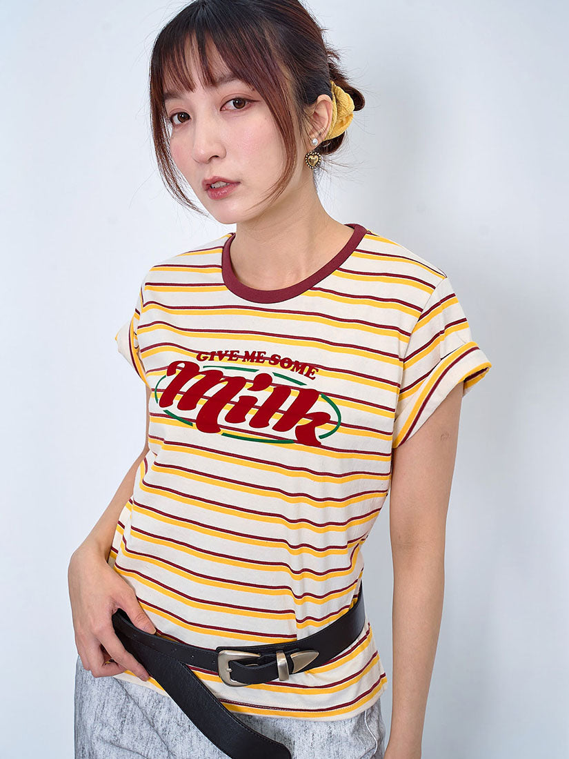'Milk' Striped Tee (2 Colours)