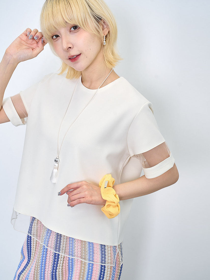 Mesh Trim Minimalist Top (2 Colours)