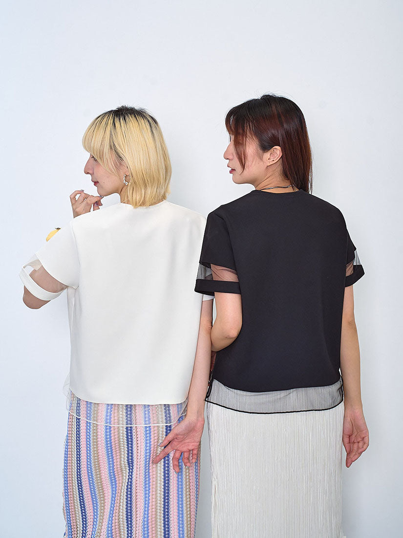 Mesh Trim Minimalist Top (2 Colours)