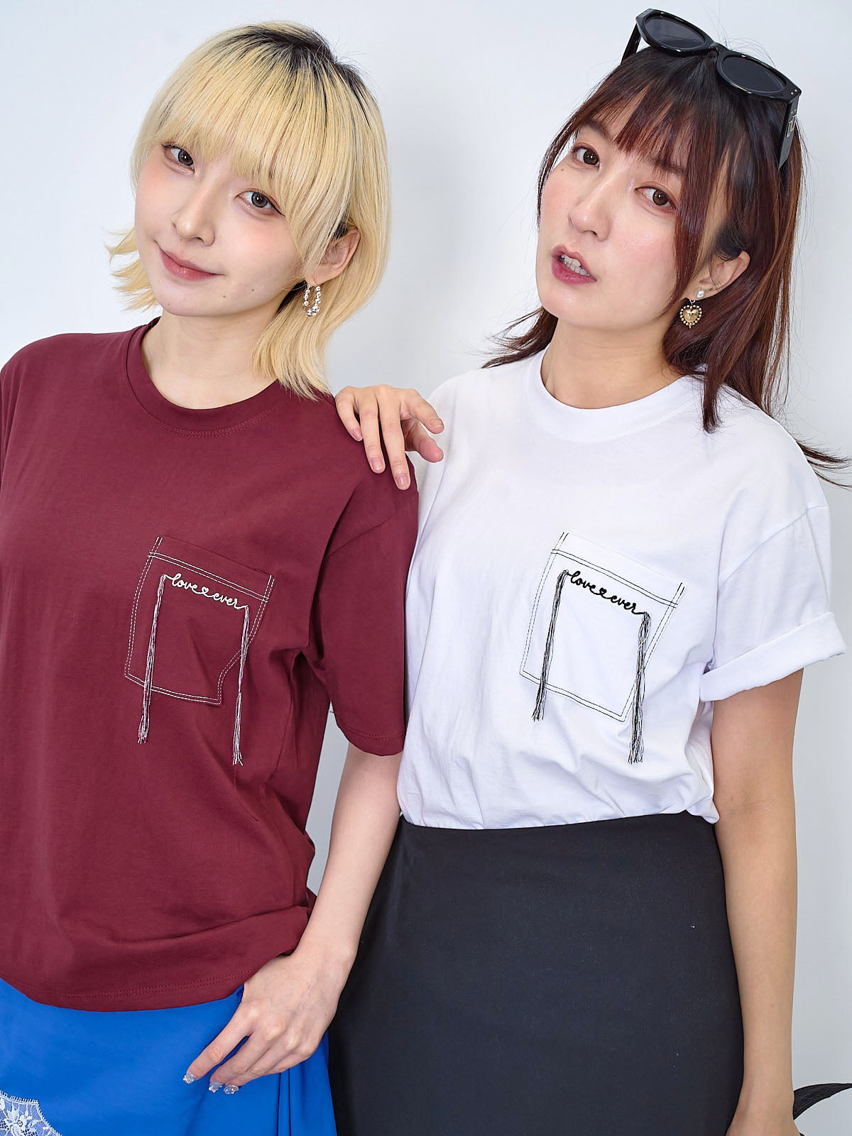 'Love Ever' Embroidered Pocket Tee (2 Colours)