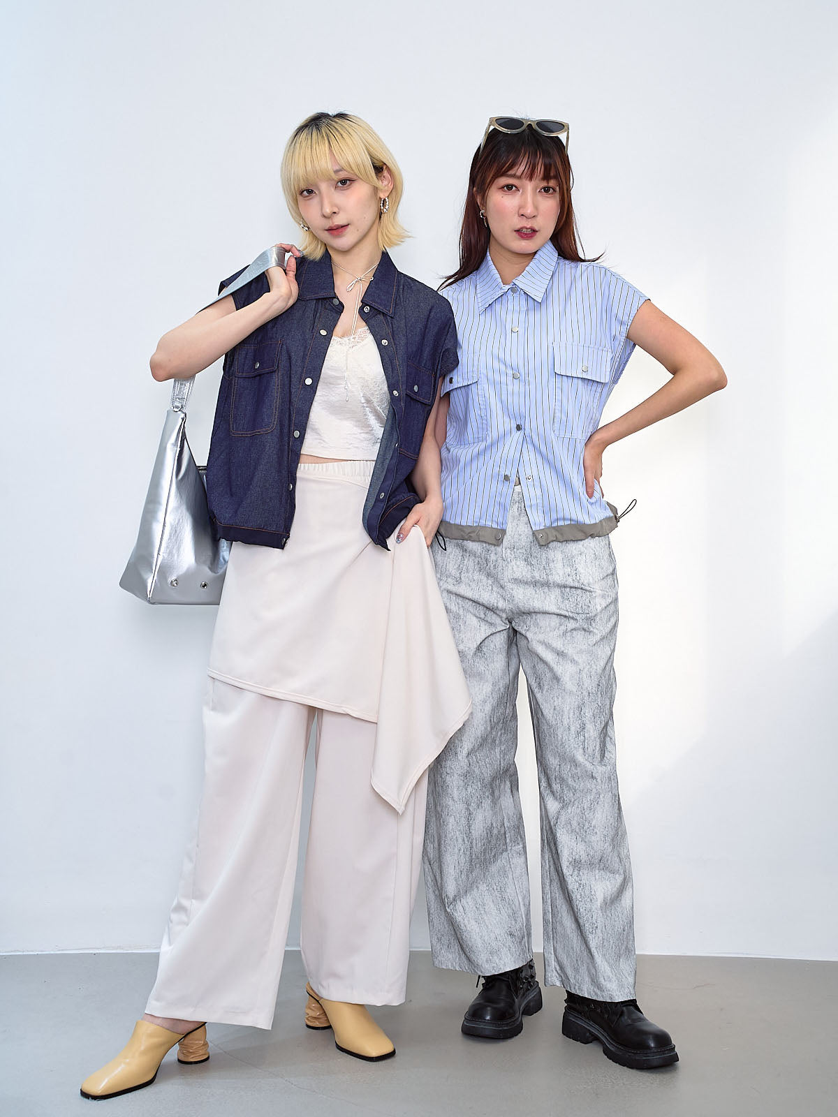 Contrast Drawstring Waist Vest Jacket (2 Colours)